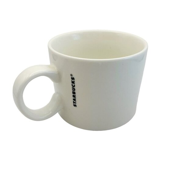 Starbucks Coffee Mugs Pair of Glossy Black & White 12 Oz 2017 - Picture 2 of 8